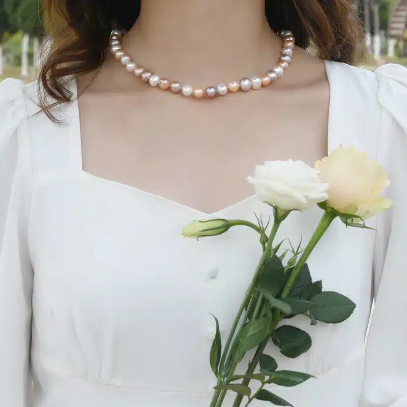 Natural Freshwater Pearl 1Layer Necklace for Women, Best for Gift