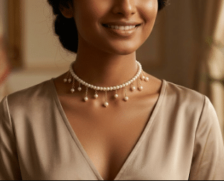 Original Handmade Freshwater pearl Tassel Choker Necklace