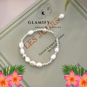 Baroque Pearl and Sterling Silver Bracelet, White Pearl Bracelet