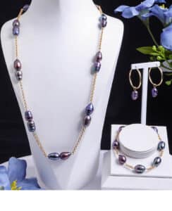 Pearl Jewelry Sets Hawaiian Freshwater Pearls Hoop Earrings 2023 Trend Women's  Accessories Necklace Sets for Women