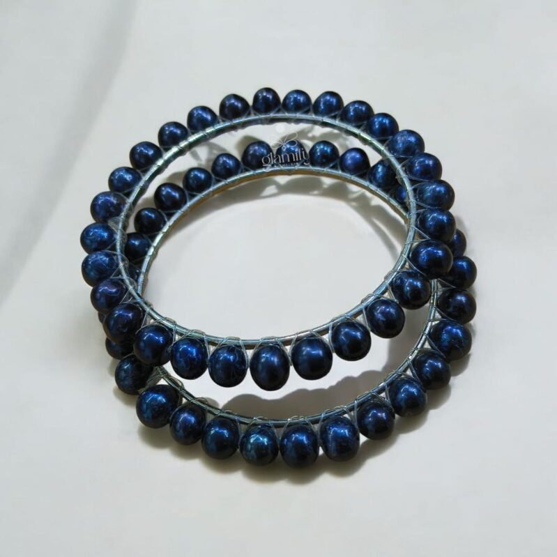 Fresh Water Pearl Black Color Fresh Water Pearl Churi