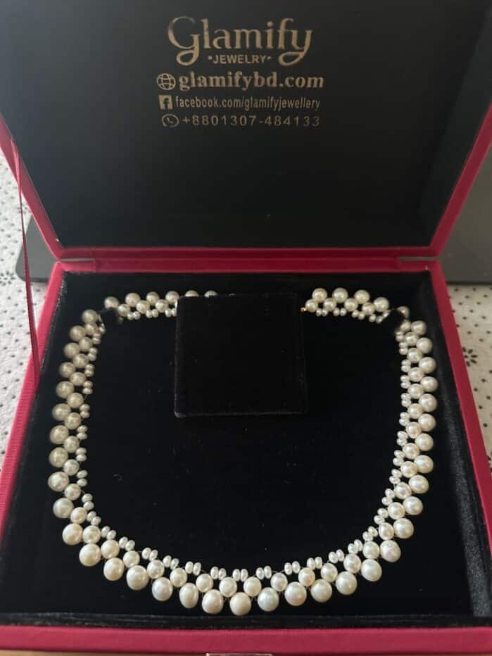 Women‘s natural Freshwater Color Pearl Clavicle Necklace - Image 3