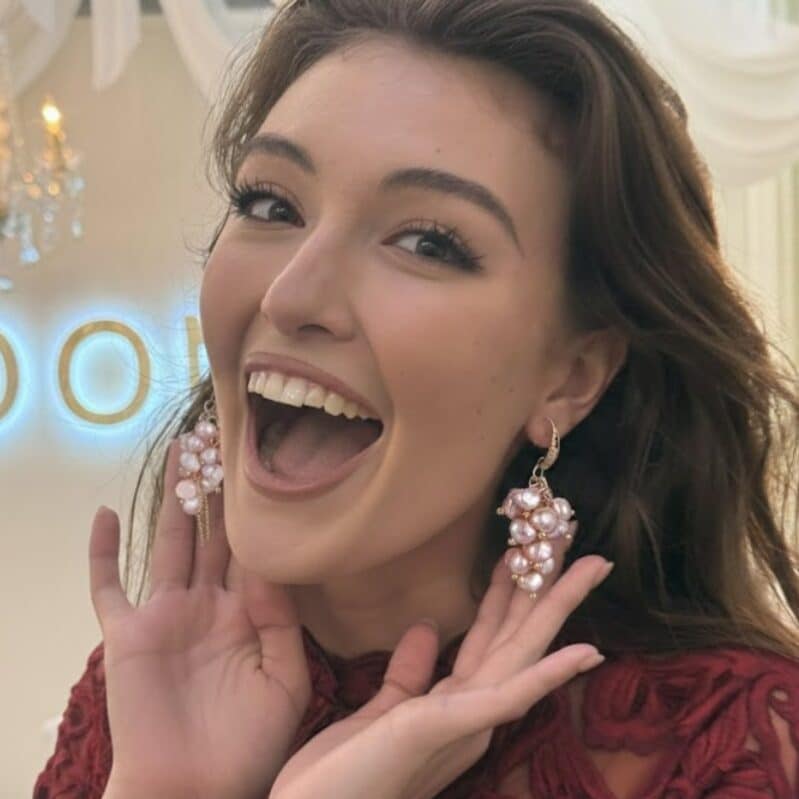 Natural Freshwater Pearls Grape Dangled Drop Earrings