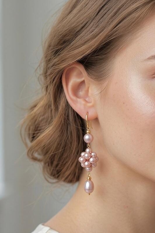 Freshwater Pink Pearl Earrings – AAA Grade, 14K Gold Plated