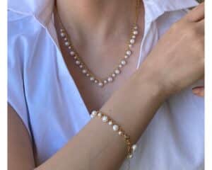 Freshwater Pearl Necklace With Bracelet