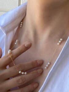 Handmade Pearl Chain Link Necklace