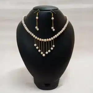 Pink Pearl Natural Freshwater Pearl Pendant Necklace Set for Women - Pink