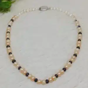 Original Fresh Water Pearl Necklace  White And Black Color 7-8 MM