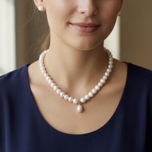 Original Fresh Water Pearl Necklace With Pendent White Color