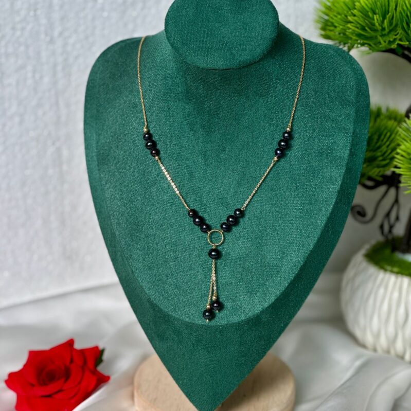 Natural Freshwater Pearl Necklace Black Color for Women