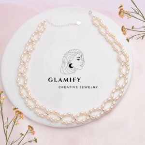 Natural Pearl Choker Necklace 925 Sterling Silver Beads For Women 3-4mm Freshwater Pearl Collares Jewelry - 925 silver