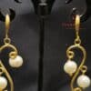 Exquisite Golden Elegance Pearl Drop Earrings - Image 5