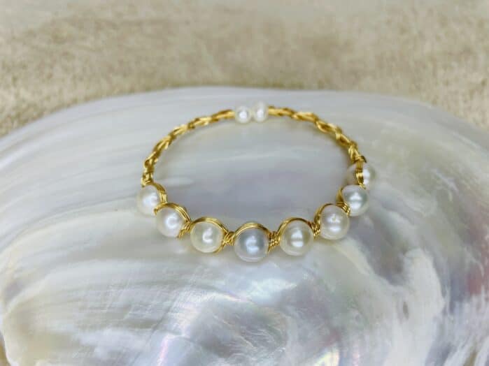 Enchanted Reverie: Adjustable Gold Pearl Jewel