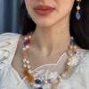 Colorful Freshwater Pearl & Gemstone Necklace Set - Image 4