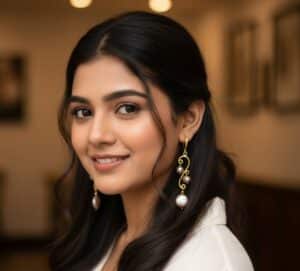 Golden Elegance Pearl Drop Earrings