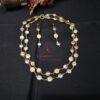 Elegant Pink and Purple Coin Pearl Two-Layer Necklace with Earrings - Image 4