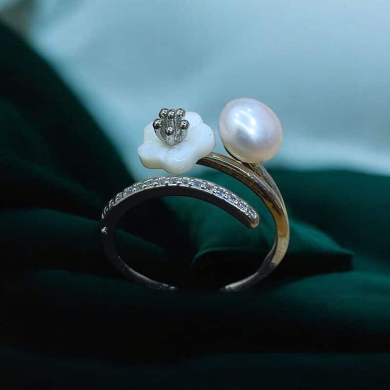 Freshwater Pearl Adjustable Finger Ring – AAAA Grade, 8mm