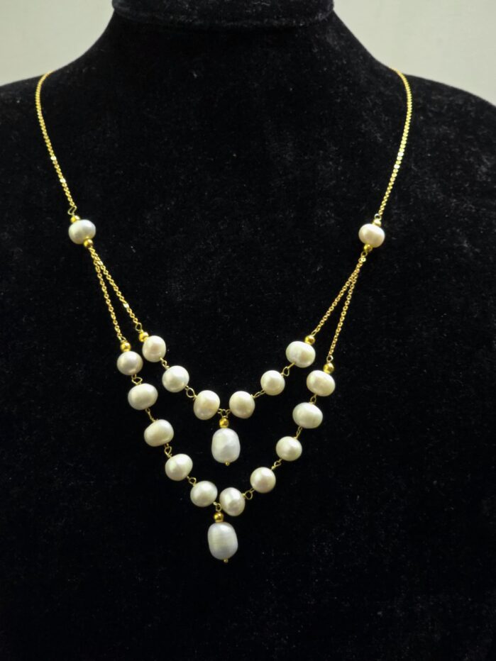 Freshwater Pearl Necklace Gift Set – White AAA Pearls with Gold-Plated Chain - Image 5