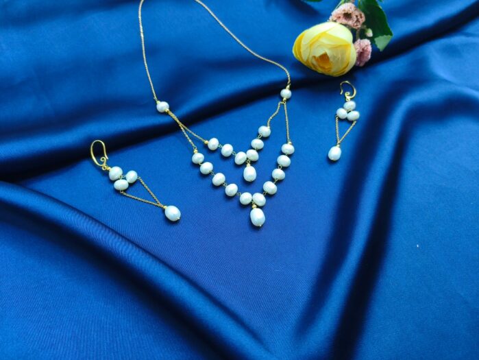 Freshwater Pearl Necklace Gift Set – White AAA Pearls with Gold-Plated Chain