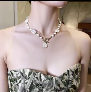 14K Gold-Filled Square Baroque Freshwater Pearl Necklace