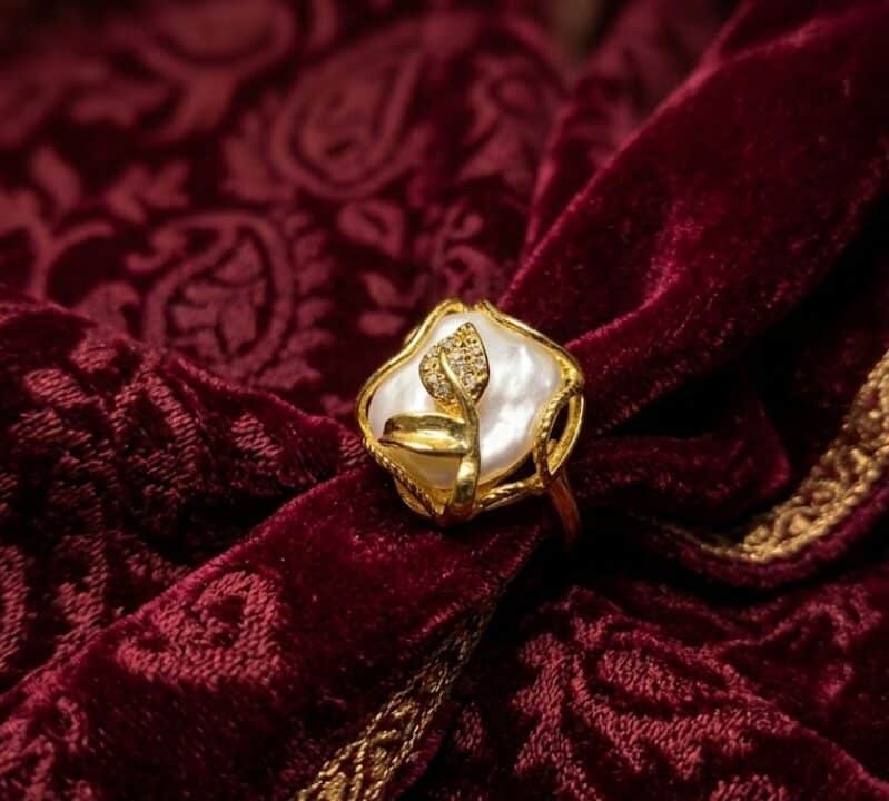 Golden Touch Mother of Pearl Ring