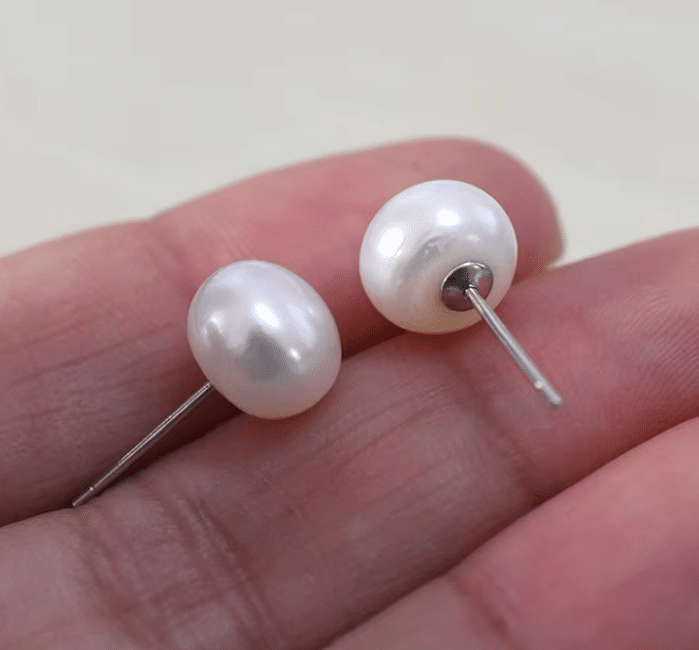 100% Genuine Natural Freshwater Pearl Top Earrings 925 Sterling Silver for Korea Trend - Image 2