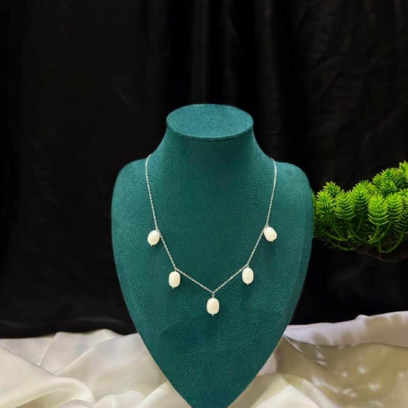 Pearl Drop Necklace with Freshwater Rice Pearls