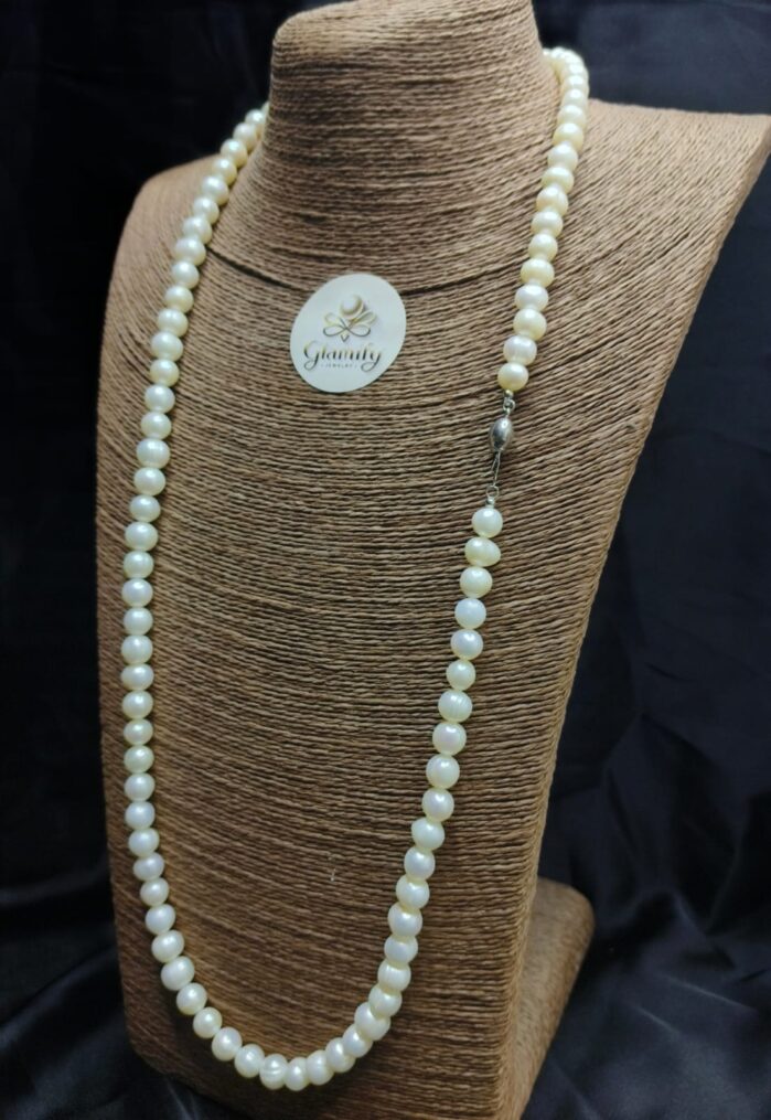 36-Inch Freshwater Round Pearl Necklace for Women - Image 2