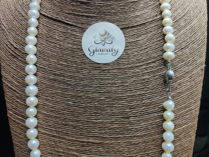 36-Inch Freshwater Round Pearl Necklace for Women - Image 3