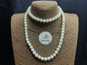 36-Inch Freshwater Round Pearl Necklace for Women