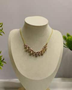 Purple Freshwater Pearl Cluster Necklace – 17 Inch