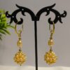 Handcrafted Soft Pink Cluster Pearl Earrings with Gold Hooks - Image 3