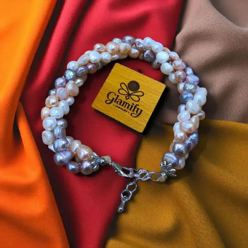 Original 3-Layer Twisted Freshwater Pearl Bracelet | Adjustable Size |