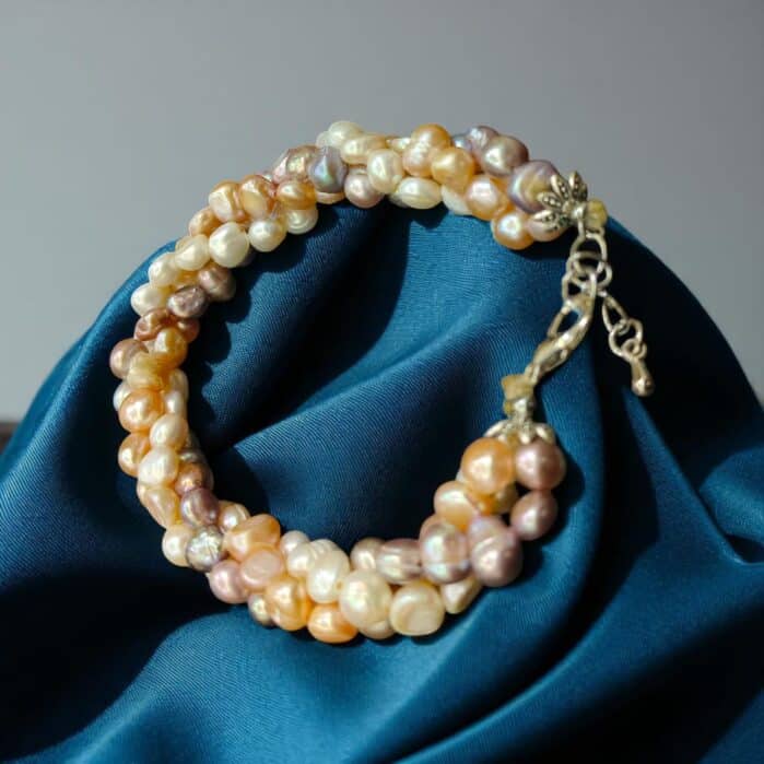 Original 3-Layer Twisted Freshwater Pearl Bracelet | Adjustable Size | - Image 2