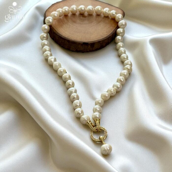 Premium Freshwater Pearl Necklace 10mm - Image 3