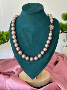 Luxury Purple Sea Pearl Necklace 14–15mm – 17 Inch