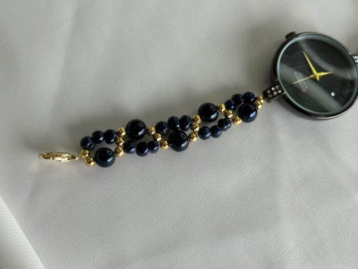 Original Black Freshwater Pearl Watch – Adjustable Size For Women - Image 4