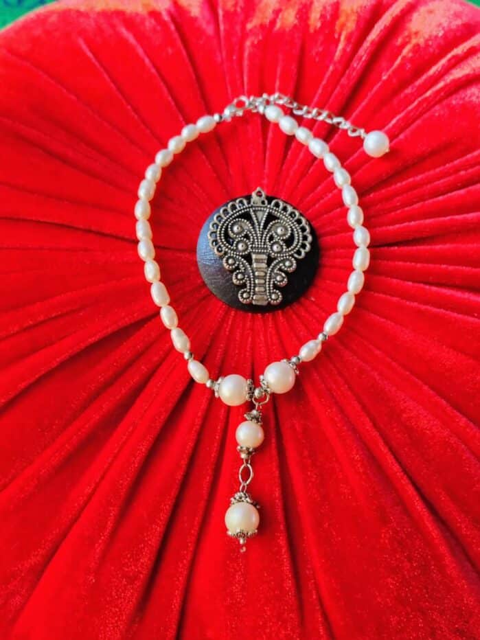 Womens Freshwater Pearl Payel – White Rice Pearls | 925 Silver - Image 3