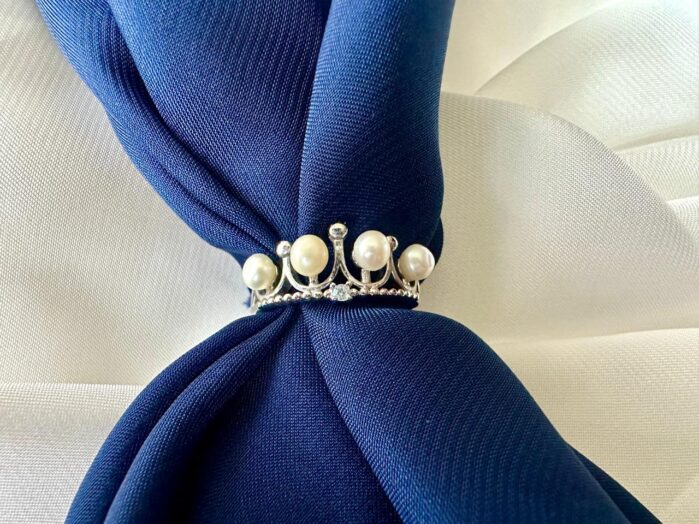 Crown Pearl Ring - Gold-Tone with Multiple Pearls - Image 2