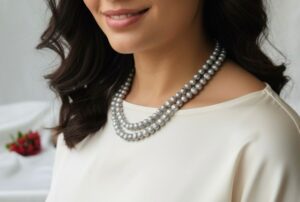 AAA Silver Double-Layer Pearl Set