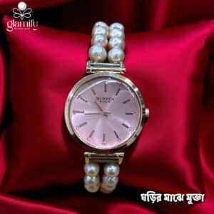 Curren Women's Double layer Pearl Watch (7mm) – Gold & Pink Dial