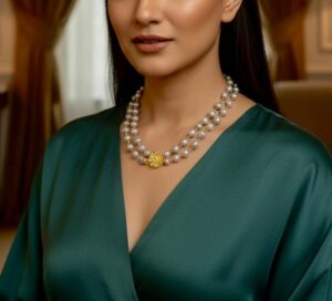 AAA grade silver Pearl Double Layer Necklace