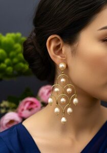 Original Pink Pearl Jhumka Earrings | 18K Gold Plated