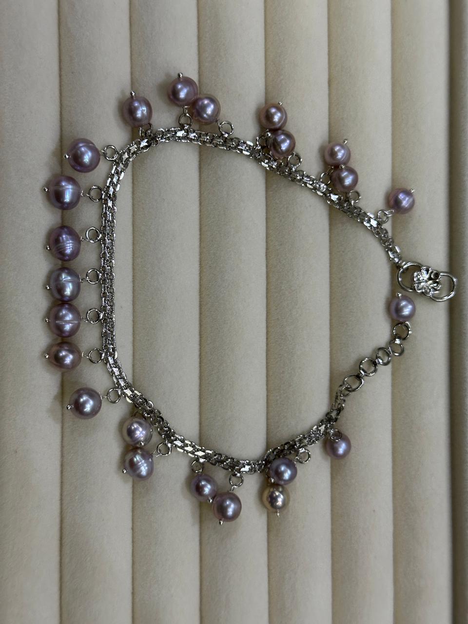 Round Purple Freshwater Pearl Payel - Image 2