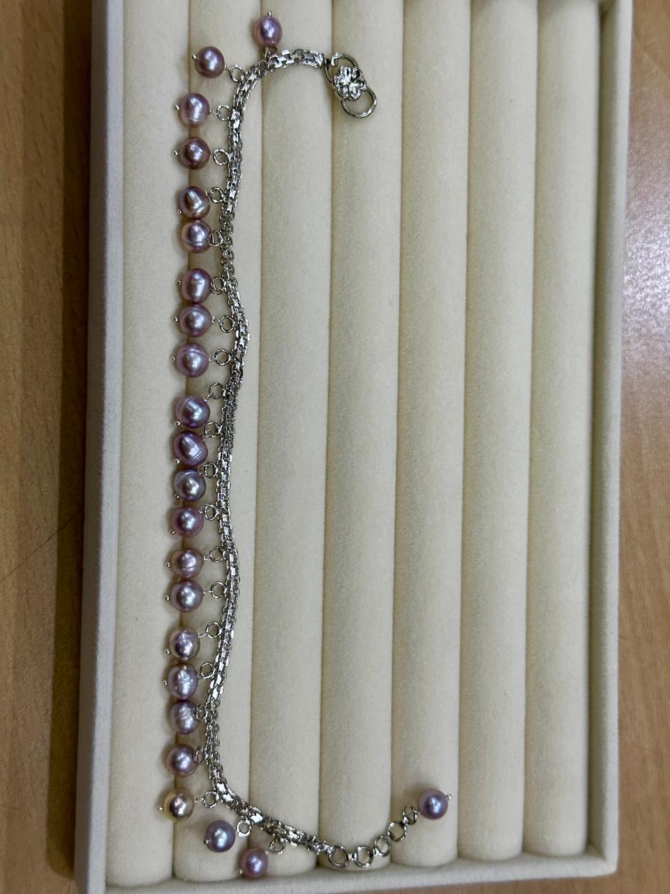 Round Purple Freshwater Pearl Payel - Image 3