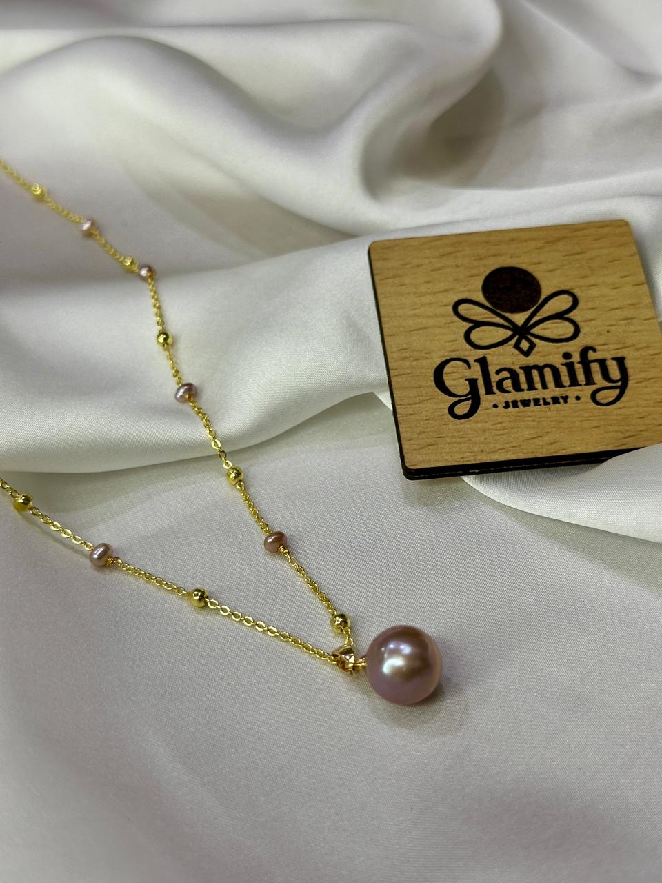 Luxury Purple Sea Pearl Necklace: 11-12mm Cultured Pearls - Image 4