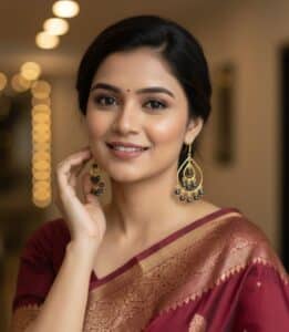 Gold Plated Jhumka Earrings with Black Freshwater Pearls