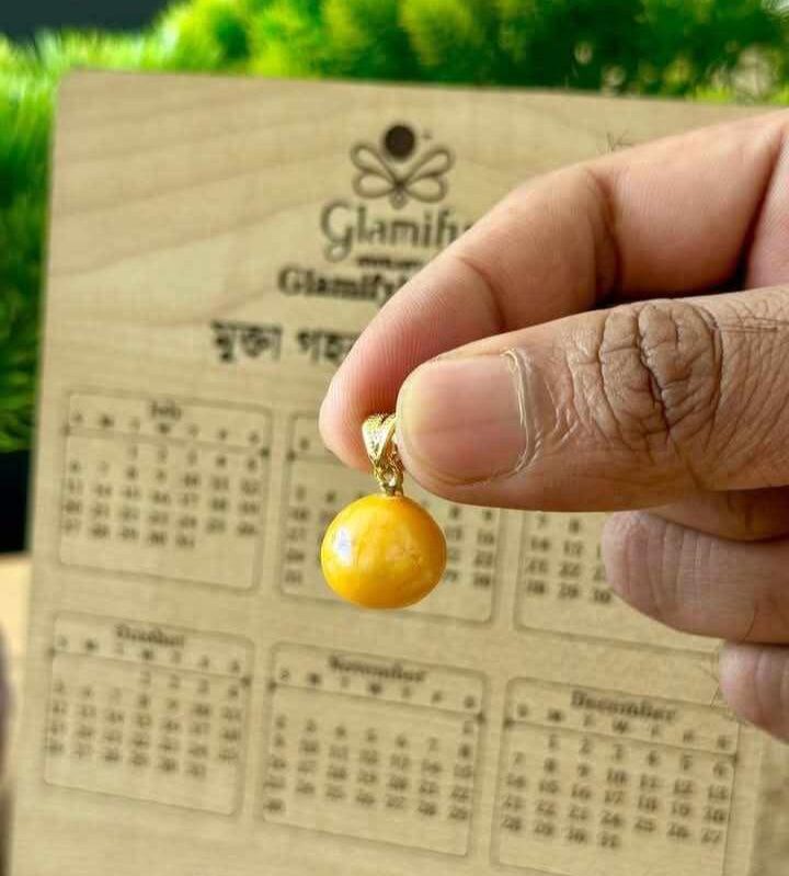 Original Golden South Sea Pearl Locket 12mm+ | Premium Jewelry BD