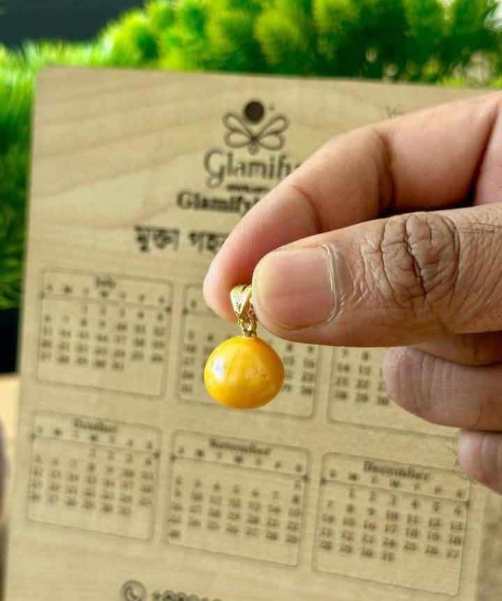 Original Golden South Sea Pearl Locket 12mm+ | Premium Jewelry BD