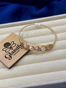 Freshwater Pearl Bracelet – Elegant Minimal Gold Wire Design | Glamifybd